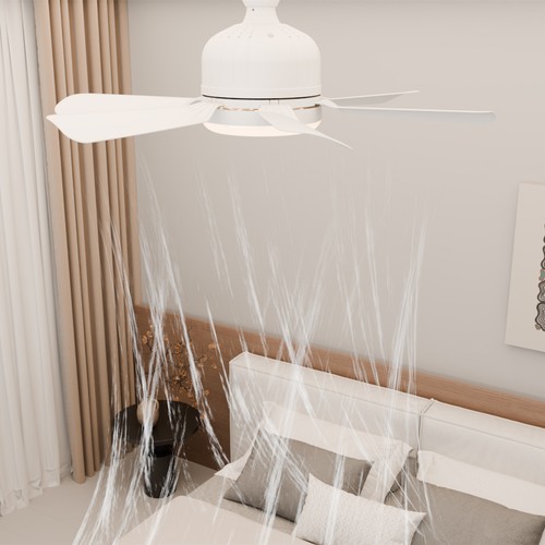 Silent Removable Fan Blade Fan Light Six Blade Fan Light 3000K-6500K Color UIFO - Afbeelding 2 van 8