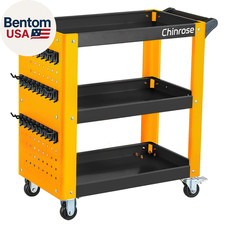 3 Tier Rolling Tool Cart on Wheels, Mechanic Storage Organizer, Rolling Work Car