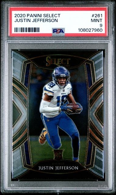 PSA 9 2020 Panini Select JUSTIN JEFFERSON RC Rookie Graded MINT #261