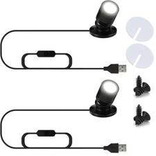USB Powered Mini Spotlights for Displays 2-Pack   5V Small 2PACK White Light