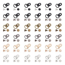 60 Sets Shoelace Hook 6 Colors Metal Boot Lace Hooks Eyelet Repair Kit Mounti...