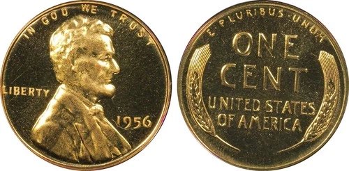 1956 Cameo Proof Lincoln Cent PCGS PR67RD CAM