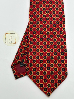 E.Marinella Wool Tie Red Geometric Pattern Classic Made in Italy