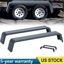 2 x Diamond Tread Plate Double Tandem Axle Trailer Fenders for 13"-15" Tires