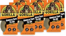 Gorilla 6100101-9 Duct Tape to-Go, 1" x 10 yd, Black, Pack of 9 , 9-Pack