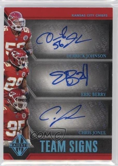 2019 Majestic Platinum 1/1 Chris Jones Derrick Johnson Eric Berry Auto 1fl4