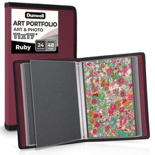 11X17 Art Portfolio Binder with Black Mounting Paper Ruby , Large Portfolio Fol