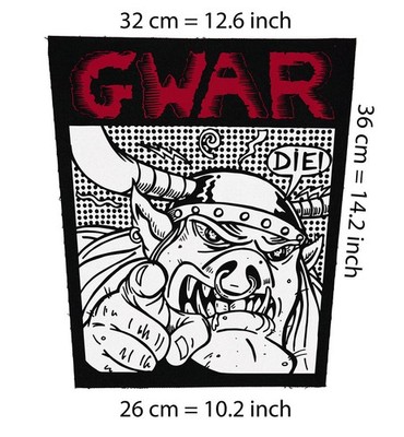 GWAR, Large Back Patch for Jackets, Vest, Dave Brockie Experience,  X-Cops, Deat