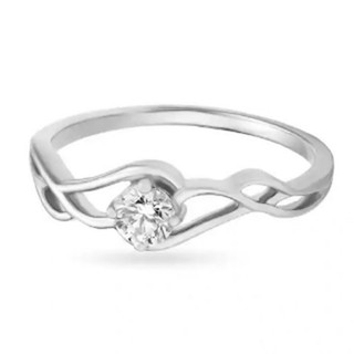 14KT White Gold 0.50Ct 5.00mm G H VS2 Natural White Diamond Ring Tariffs Free