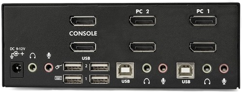 StarTech.com Dual Monitor DisplayPort KVM Switch - 2 Port - USB 2.0 Hub - Audio - 第 3/5 張圖片