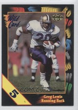 1991 Wild Card Draft 5 Stripe Greg Lewis #68 Rookie RC 0l1. rookie card picture