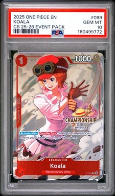 2025 ONE PIECE CHAMPIONSHIP 2025-26 EVENT PACK #069 KOALA PSA 10