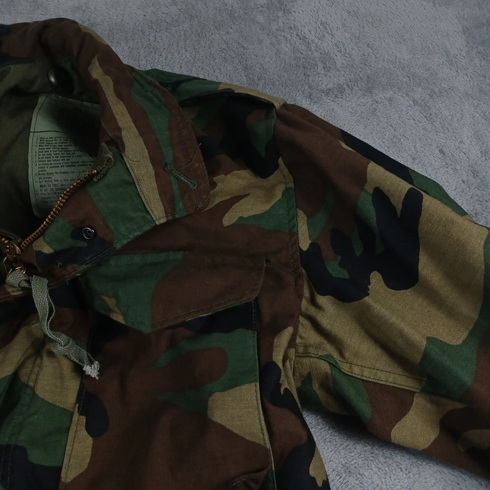 Vintage US Military Jacket Men Medium Tall Green Woodland Cold Weather Field 80s - Image 3 of 4