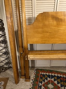 Solid Tiger Maple Queen 4 Poster  Bed - Antique or VTG- VERY STRONG TIGER-DEAL !
