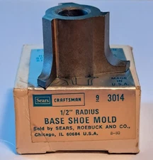 Vintage Sears Craftsman 1/2" Radius HSS Base Shoe Mold Shaper Cutter 9-3014