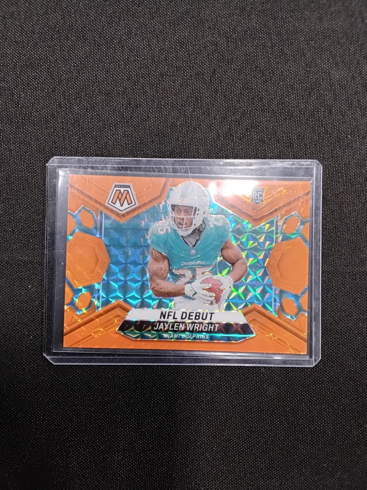 2024 Panini Mosaic Jaylen Wright Nfl Debut #280 Orange Fluorescent /25