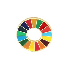 Broche prendedor de solapa esmaltada representa los Objetivos de Desarrollo Sostenible de las Naciones Unidas