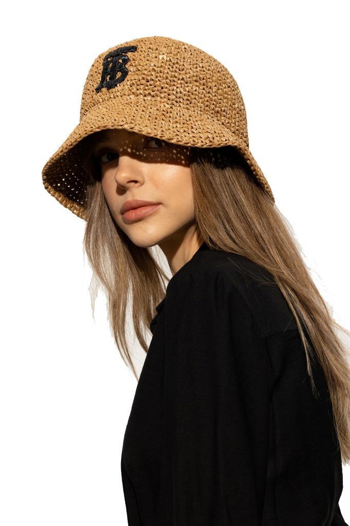 BURBERRY バケットハット TB CROCHET BUCKET ラフィアエフェクト BURBERRY バケットハット TB CROCHET BUCKET ラフィアエフェクト