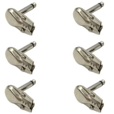 6x Pcs 1/4" Mono Male Right Angle 90 Degree Guitar Audio 6.35mm Connector Plug