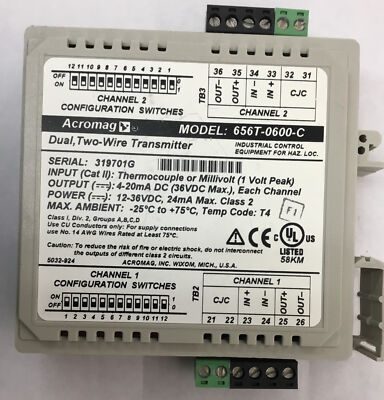 ACROMAG 655T-0600-C Two Wire Transmitter Single Channel Thermocouple Millivolt 