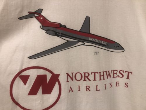 Vintage Northwest Airlines Boeing 727 T-Shirt - Größe M - Made in USA - Nos - Bild 2 von 5