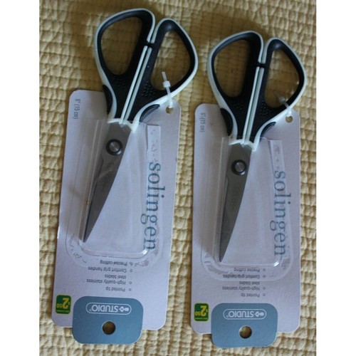2 Lot of Studio 6" Solingen Scissors With Soft Grip