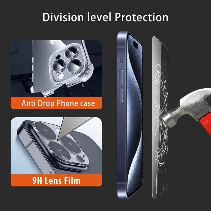 For iPhone 17 16 15 14 Pro Max Clear Shockproof Case +2*Screen +2*Lens Protector - Image 2 of 4