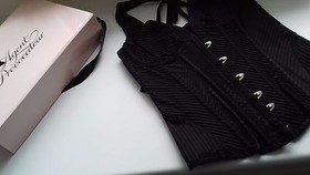 AGENT PROVOCATEUR AMANDA BLACK HALTER CORSET MEDIUM A/B BNWT