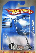 2007 Hot Wheels #145 All Stars MO' SCOOT Gray Steel-Handle w/Black Wheels