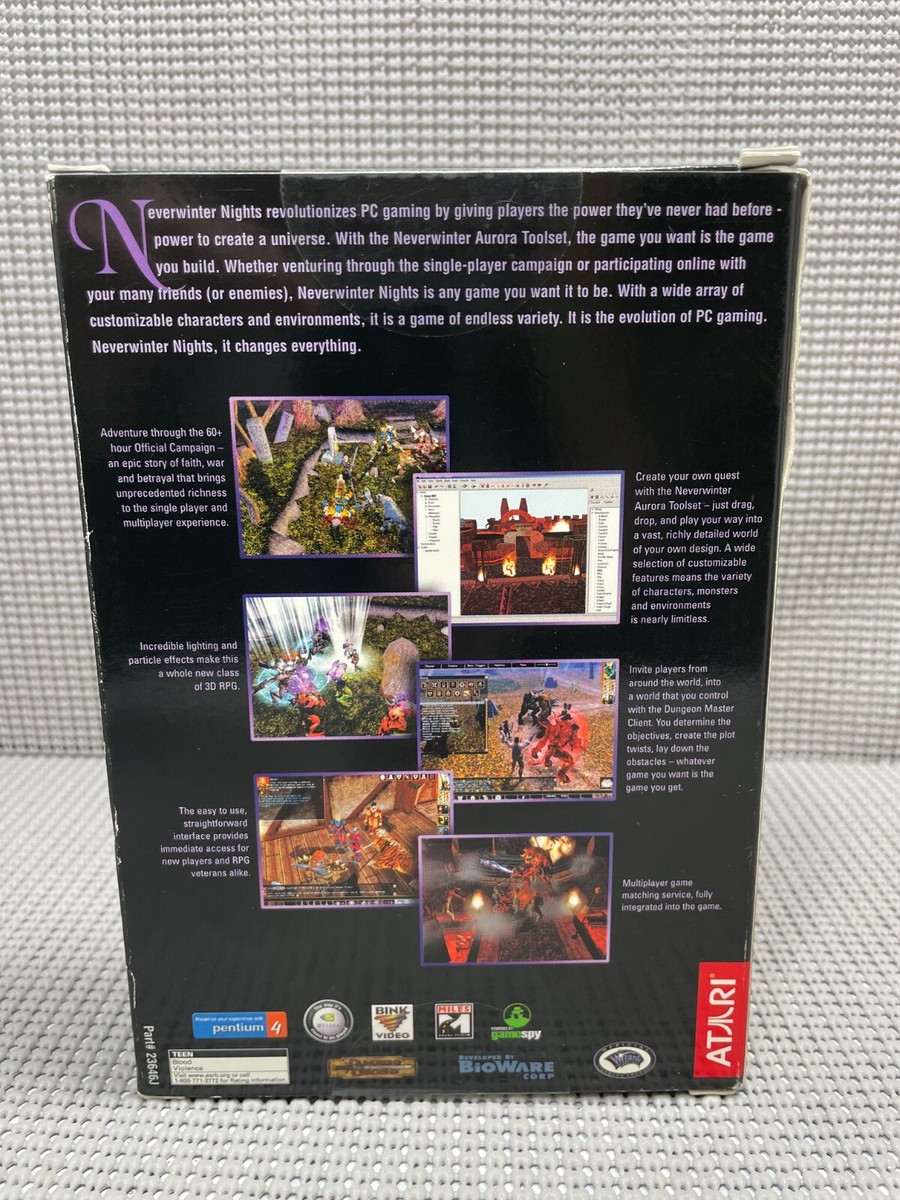 Vtg SEALED Neverwinter Nights Original Big Box PC 2002 BioWare