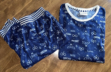 WIZARDING WORLD Sz S Women Navy 2 Piece Cozy Pajama Set Harry Potter Preowned