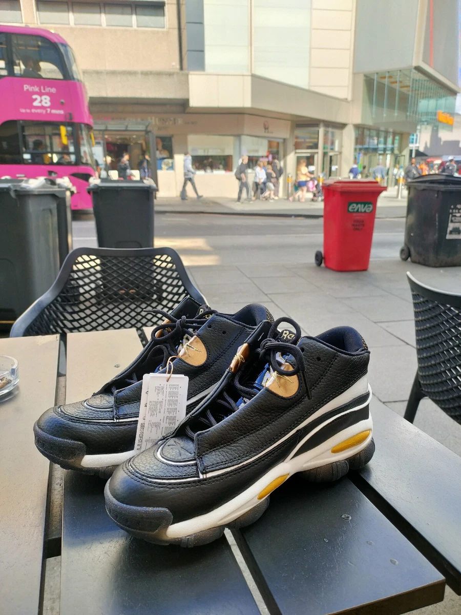 Reebok Men s The Answer DMX Black Golden Allen Iverson OG Shoes Size 9 USA 8 UK