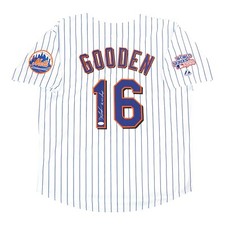 Dwight Doc Gooden signed INSC. 1986 New York Mets World Series Home Jersey JSA