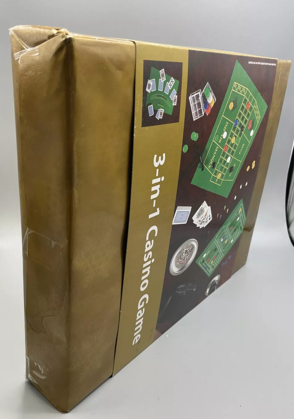 3 In 1 Casino Blackjack Table Roulette Wheel Board Game Gift