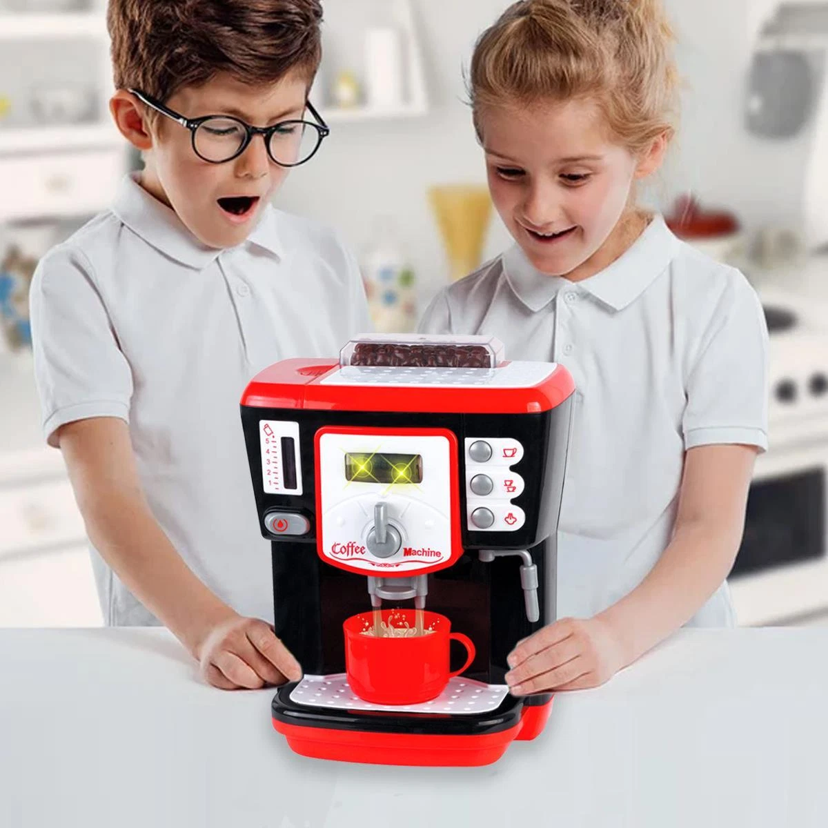 Dream Kitchen Coffee Maker Toy Real Life Simulation Sounds Pretend Play Toy