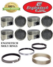 Chevy Chevrolet 305 5.0 Enginetech Dish Top Pistons And Moly Piston Rings 76-86