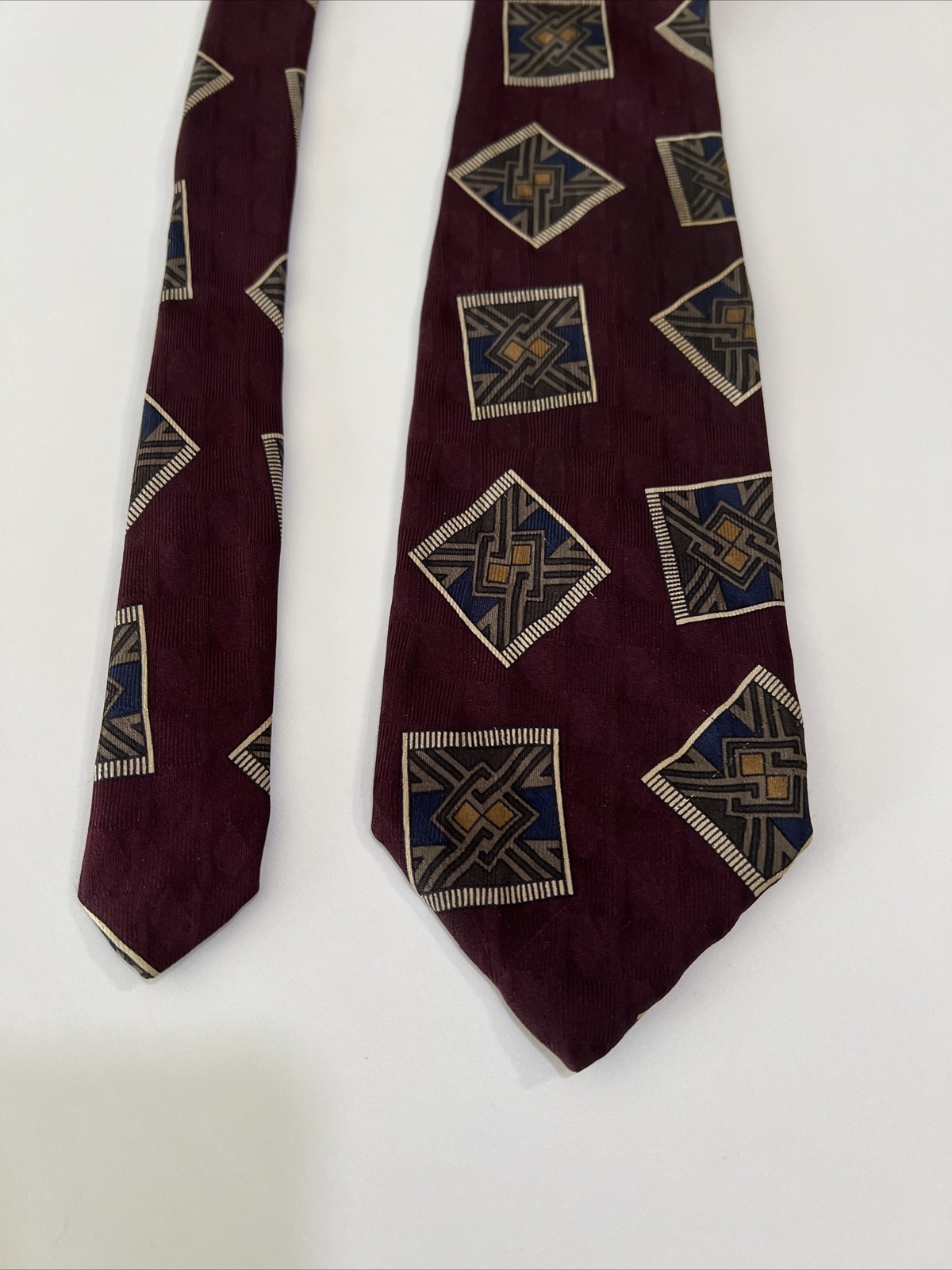 ROBERT TALBOTT Tie Multicolored Geometric Silk Ne… - image 1