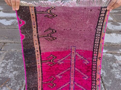 Oushak Runner Rug Vintage Turkish, Hand Knotted Wool Bohemian Runner - Picture 6 of 10