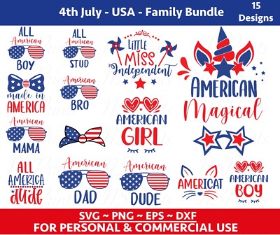 4th of July Family SVG Bundle, patriotic svg, america svg, USA, fourth of july
