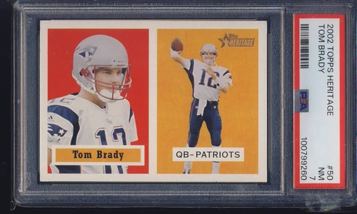 2002 Topps Heritage 50 Tom Brady Patriots Future 1st Ballot HOF PSA 7