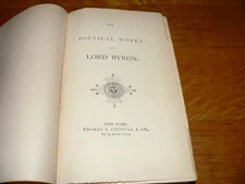 Antique The Poetical Works of Lord Byron Hardcover Poetry Book