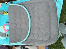 Thirty One Gray Aqua Vary You Quilted Dots Backpack Crossbody Purse