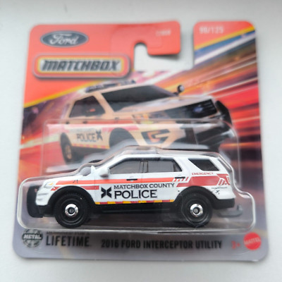 MATCHBOX Short Card MBX 2024 2016 FORD INTERCEPTOR UTILITY WHITE 96/125 C0859