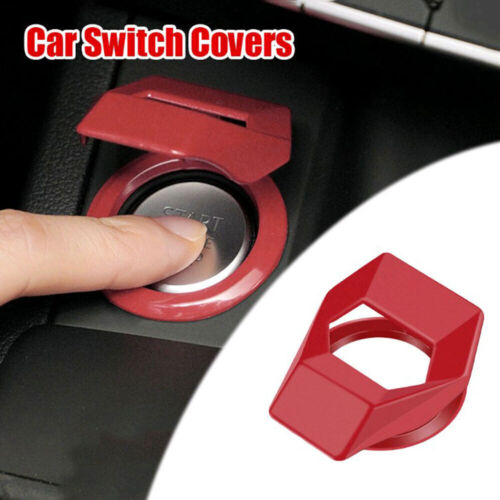1x Rojo Aluminio Motor Start-Stop Botón Borde Tapa Cubierta Estuche Accesorios Coche - Imagen 4 de 14