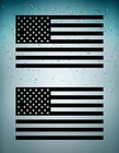 2x Sticker Decal Car Motorcycle Black USA Flag United States America