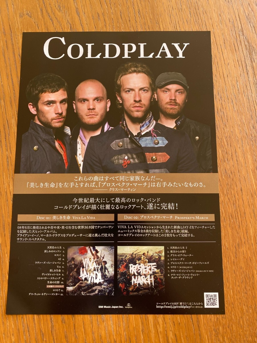 COLDPLAY Japan mini-poster x2 VIVA la VIDA / A HEAD FULL of DREAMS