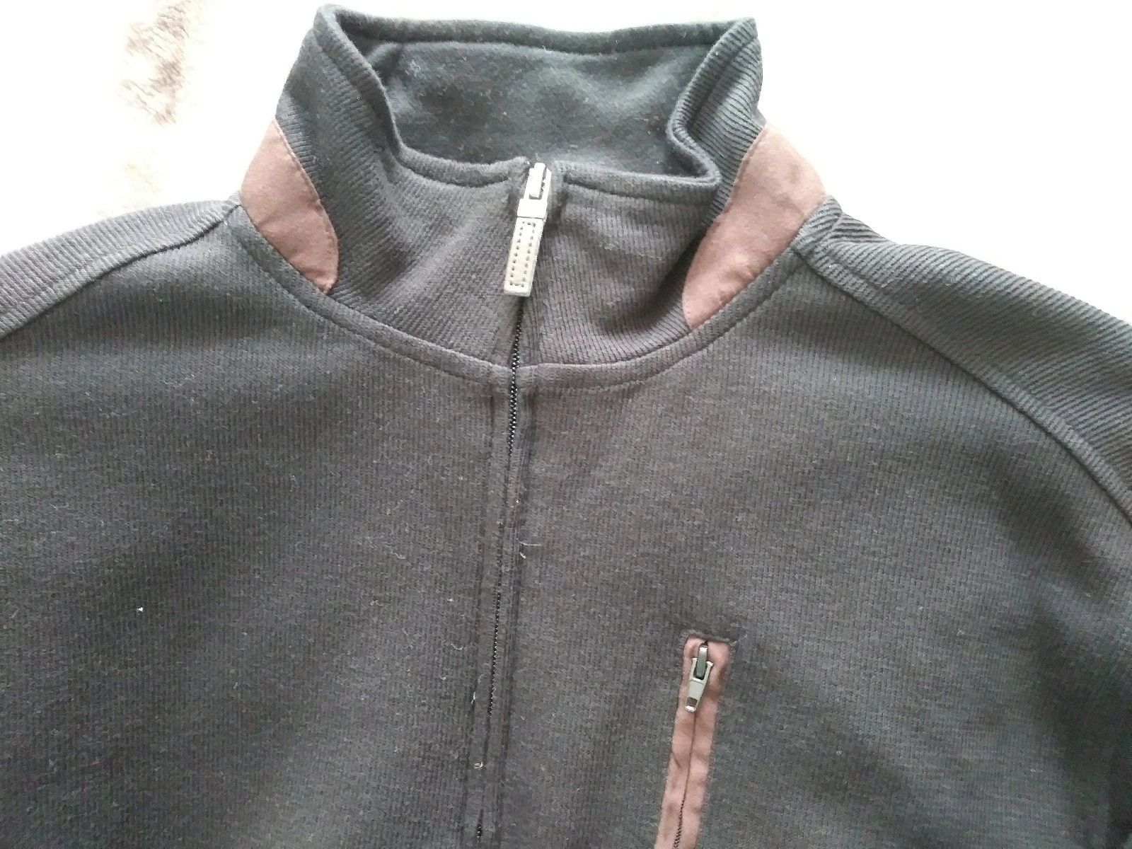 Tasso Elba Men's Knit Full-Zip Lined Jacket Black Brown Size M   image 4