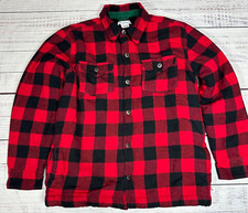 Tommy Bahama Fleece Lined Flannel Shirt Jacket Youth Boys 2XL Red Buffalo Plaid
