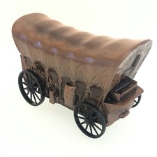 1974 Metal Banthrico Pioneer Piggy Bank Covered Wagon -Sunwest Bank  Albuquerque