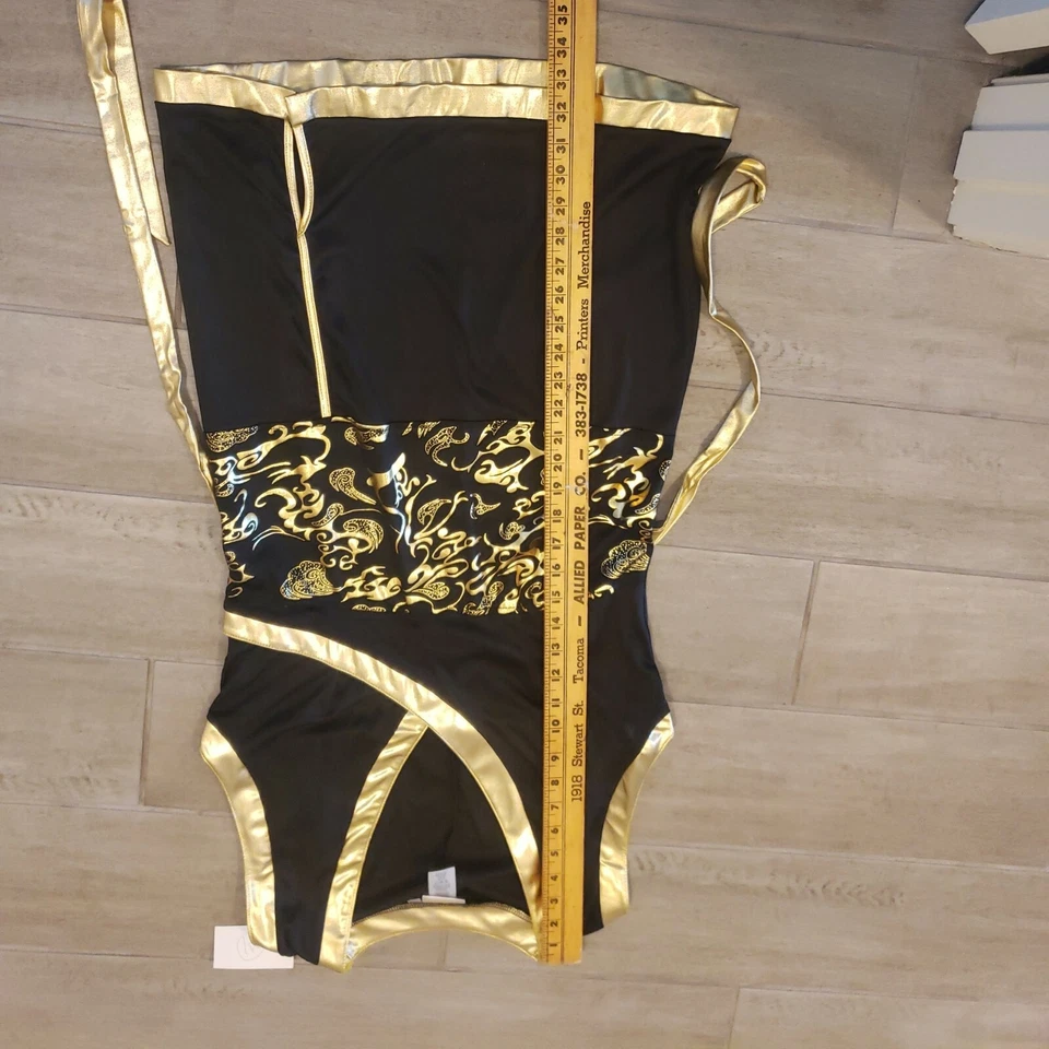 Disfraz Geisha Niña Damas Halloween Cosplay XL Negro Dorado Foto 3 de 4
